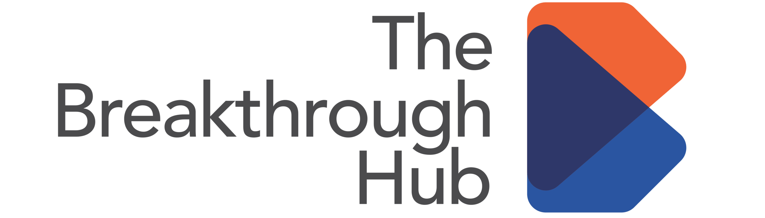 The Breakthrough Hub logo featuring a modern blue and orange geometric icon.